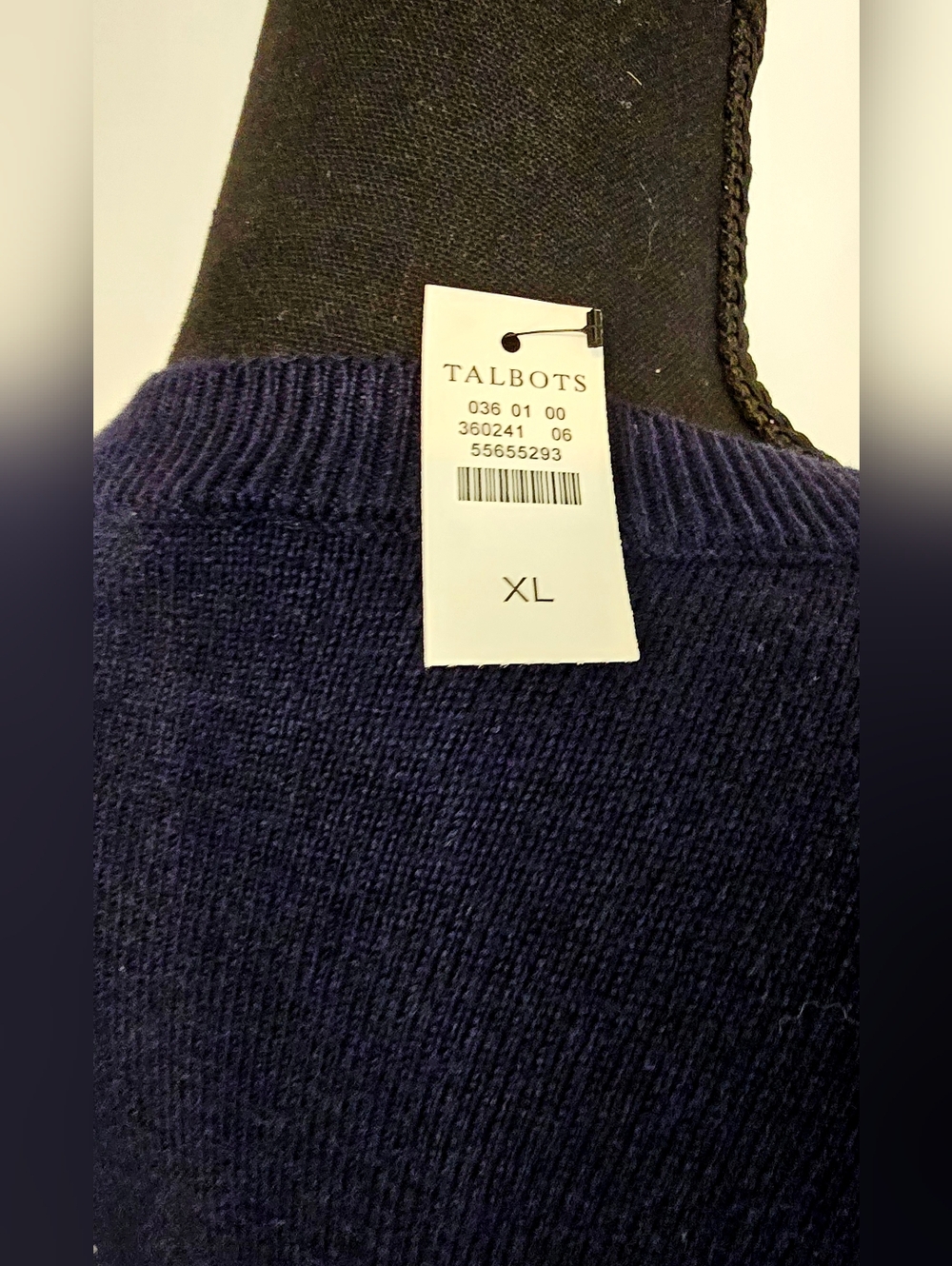 Talbots sweater dress navy gold button sleeve preppy knit v neck chic classic XL - Picture 8 of 10